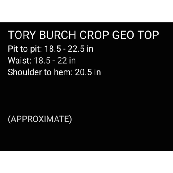 TORY BURCH Multi-color Geometric Short Sleeve Vneck Raw Hem Crop Top, Size S - Picture 10 of 11